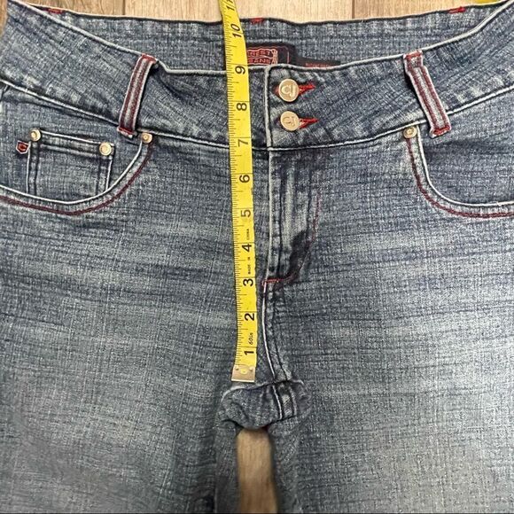 Crest Mid-rise Jeans Blue With Red Stitching Factory Whiskering and Fading 11/12 - Picture 9 of 10